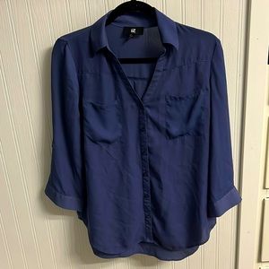 Navy blue dressy blouse, size medium